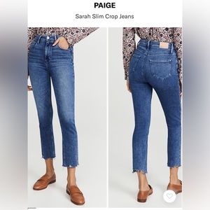 Paige Sarah slim high waisted crop jeans T24 gently worn. Be stretchy.